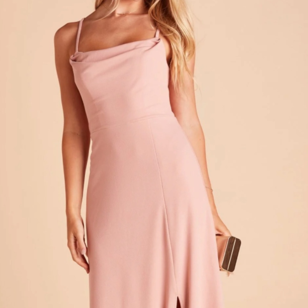 Birdy Grey Crepe Dusty Rose Bridesmaid Dress Size Small